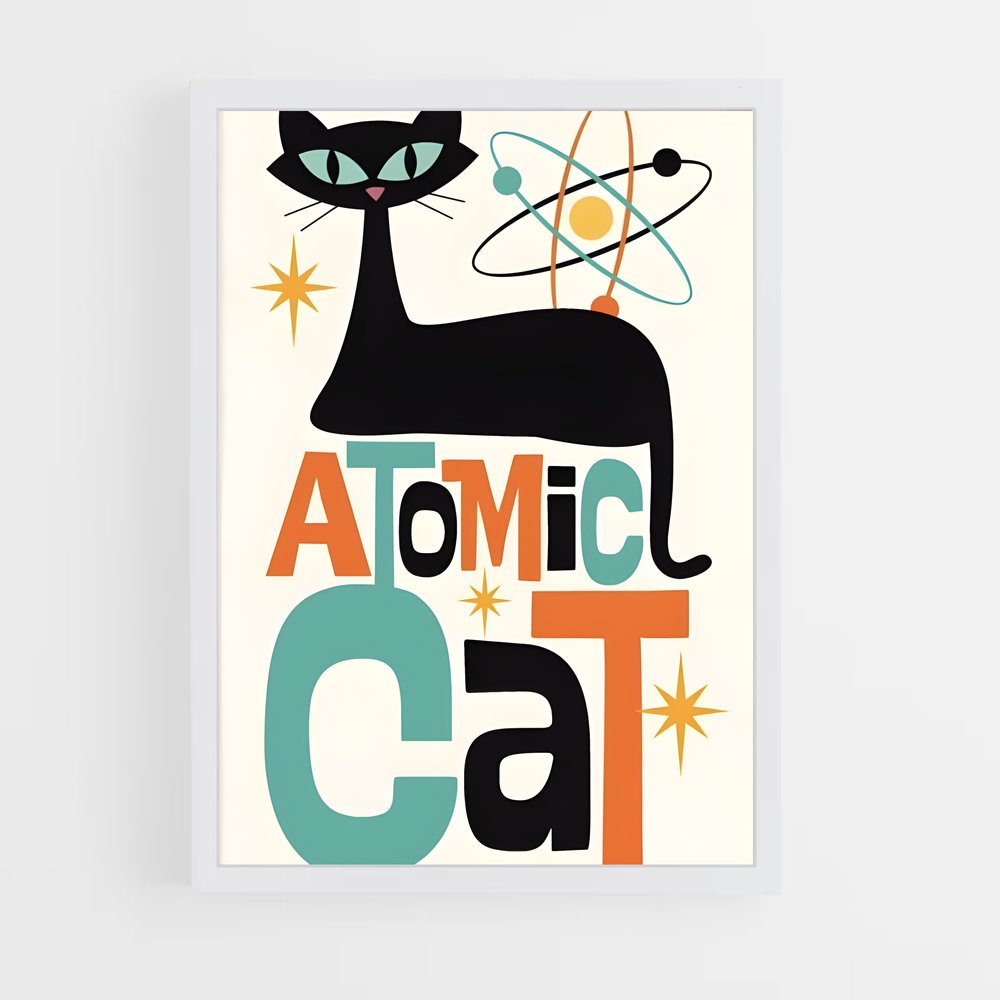 Poster Le Chat Stellaire – affiche Espace rétro (vue 3)